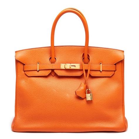 Hermès Orange H And Gold Clemence 